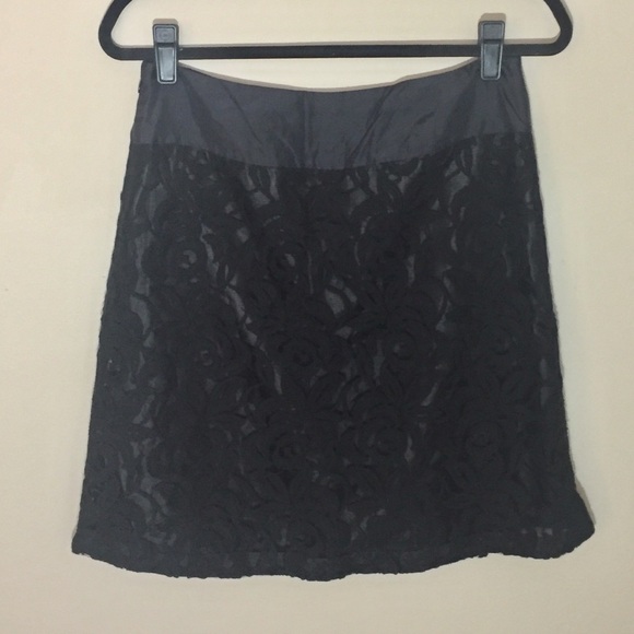 Anthropologie Moulinette Soeurs Midnight Theater Black Lace Skirt A-Line 6 - Picture 3 of 6